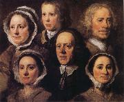 William Hogarth Heads of Six of Hogarth's Servants oil on canvas